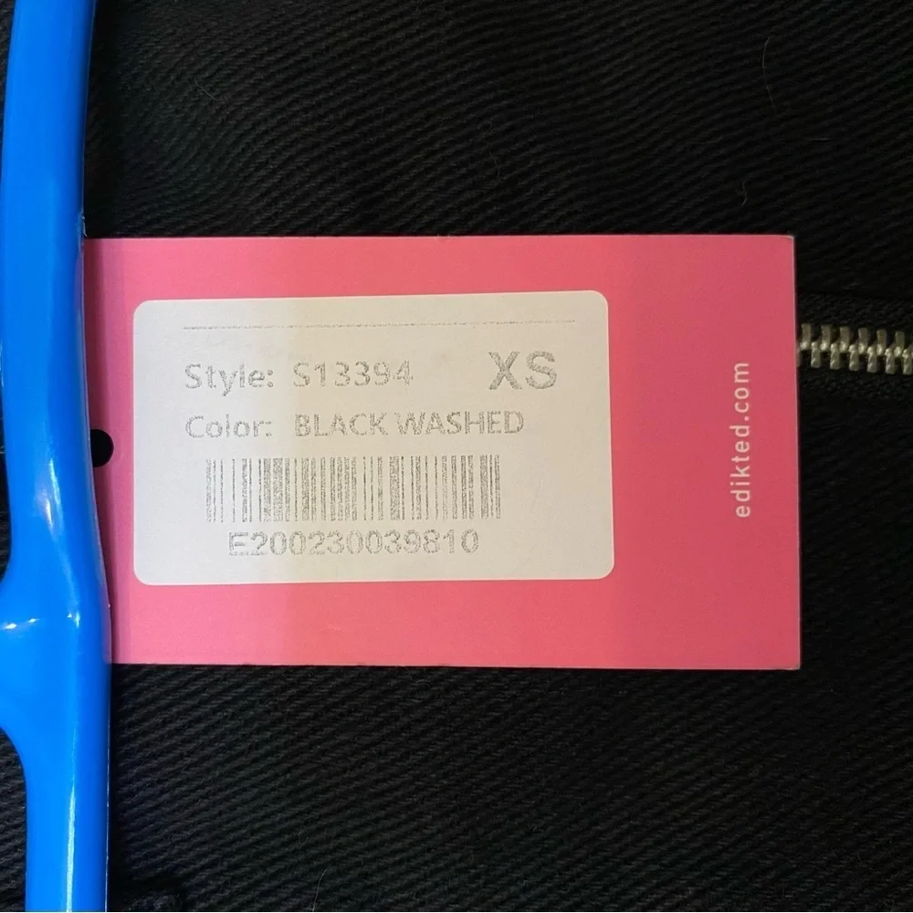 Edikted strapless black denim dress- missing belts XS - Picture 3 of 7